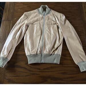 Vintage Italian Leather Bloomingdale’s Zip Up Jacket Size 40 Fits Small